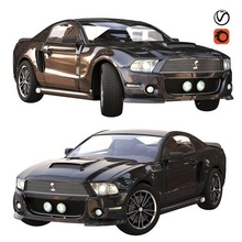 Ford gt 500 spor siyah araba car3dmodel mustang Shelby gt500 araç Ulaşım Spor coupe otomotiv otomobil tekerlek a makine Oto sürüklenme sürüklemek yarış 3d print model - Mito3D