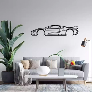 ford gt mk2 silhouette racing race sports car cars art wall 3d print model - Mito3D