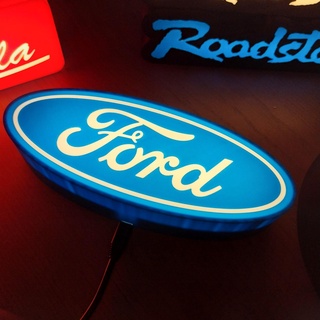 Ford logo ışık ev motor sporları yarış retro işaret hafif kutu 3d print model - Mito3D