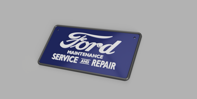 ford maintenance repair sign mmu mmu2 car garage art fiesta focus station 3d print model - Mito3D