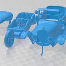 ford model 4door tourer 1924 printable car 3d print model - Mito3D