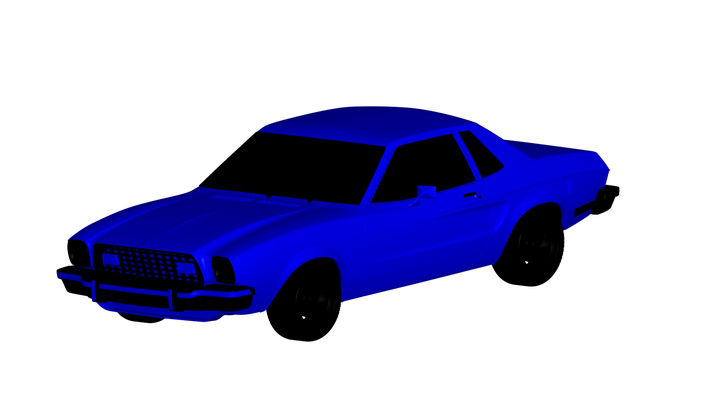 ford mustang 1975 oyun araba oto araç otomobil ulaşım rc ar vr hazır artırılmış gerçeklik gerçek car3d 3d print model - Mito3D