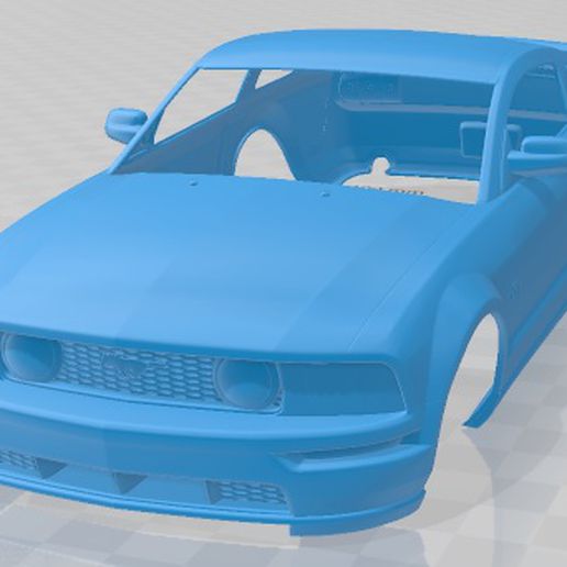 vau mustang 2007 imprimível corpo carro 3D print model - Mito3D