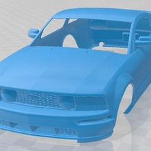 Ford mustang 2007 yazdırılabilir vücut araba 3d print model - Mito3D