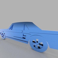 gué mustang 67 porte clés clé bague chaîne auto voitures original voiture art 3d print model - Mito3D