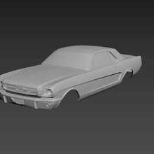 ford mustang coupe 1965 body print car cars hobby american auto automotive sportcar musclecar muscle model printcar drive rc toy plastic 1:10 1:12 1:18 1:24 1:25 1:32 3d print model - Mito3D