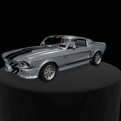 vau mustang eleanor gt500e jogos alto poli carro esculpir 3d print model - Mito3D