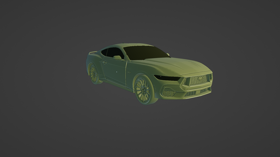vau mustang gt 2024 3d impressão Esportes carro músculo automotivo Projeto veículo automóvel modelagem imprimível Engenharia 2025 3d print model - Mito3D