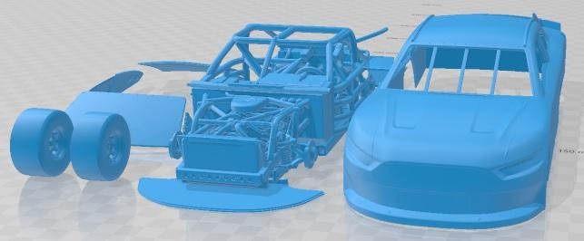 vau mustang nascar 2020 imprimível carro fenda escalextrico Tamiya rc miniz passatempo micro 3d print model - Mito3D
