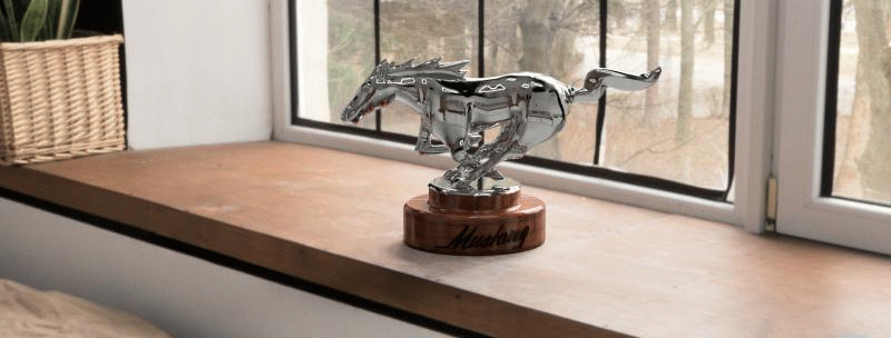 guado mustang pony 3d cavallo macchina emblema logo distintivo modello veicolo in esecuzione statua scultura stl 3d print model - Mito3D