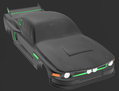 vau mustang rc corpo carro 3D print model - Mito3D