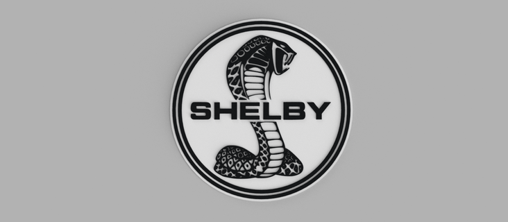 vau Shelby cobra logotipo serpente emblema parede gráfico 3d print model - Mito3D