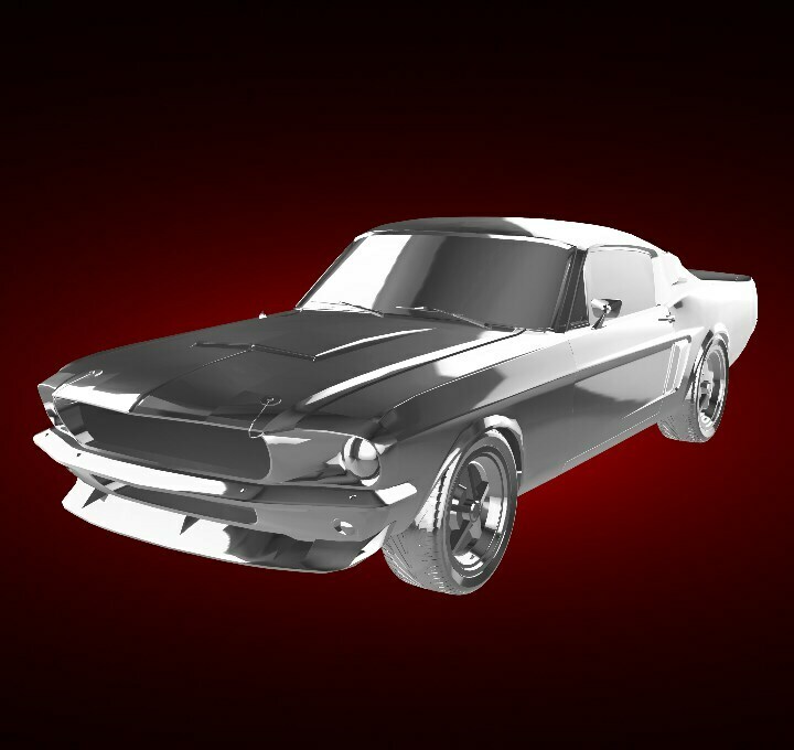 vau shelby mustang gt 500 1968 suv automóvel carro veículo comício raça esportes derby super 3D print model - Mito3D