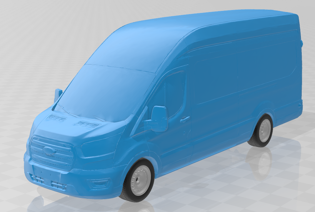ford transit hotwheels printable car vehicle van cargo minibus 3D print model - Mito3D