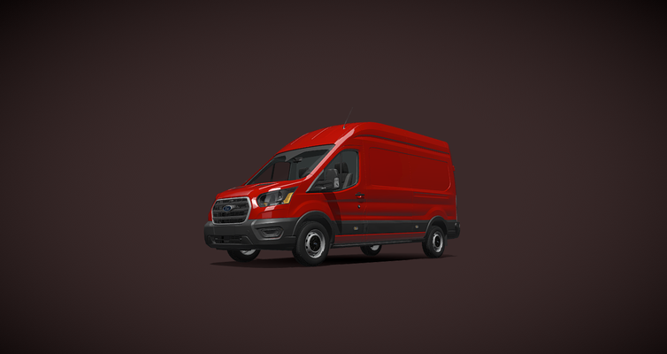 guado transito carico gara rosso transit cargo furgone macchina trasporto logistica settore automobilistico 3dvehicle commerciale miscelatore modello veicolo design prodotto 3d print model - Mito3D