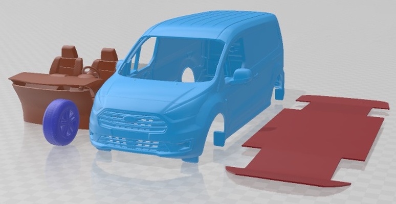 ford transit verbinden lwb 2020 druckbar van spiel slot scalextric tamiya rc miniz hobby mikro druckguss 3d print model - Mito3D