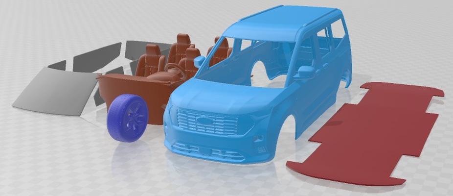 ford taşıma kurye tourneo 2024 yazdırılabilir kamyonet oyun yuva ölçülü tamiya rc miniz hobi mikro döküm 3d print model - Mito3D