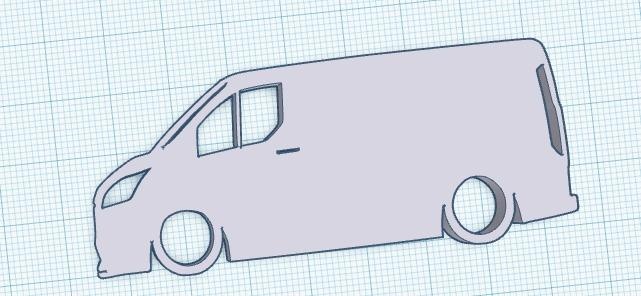 guado transito furgone mk8 personalizzato portachiavi tran silhouette 3d print model - Mito3D