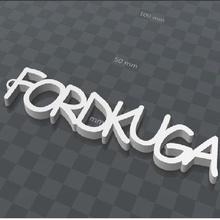 fordkuga personalizable key ring art keys cles chains door 3d print model - Mito3D