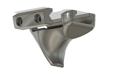 agarre picatinny soltero dedo rápido dibujar frente empuñadura carril montar 3d print model - Mito3D