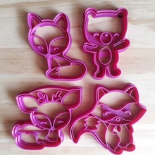 forest animals set - cookie cutter cute clay fondant stamp bambi teddy raccon fox 3d print model - Mito3D