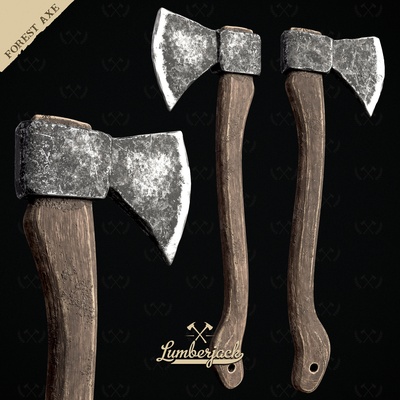 forest axe - diorama miniature tabletop lumberjack table games dungeons dragons wood cutting sawbuck log tree model painting scale models chainsaw handsaw 3d print model - Mito3D