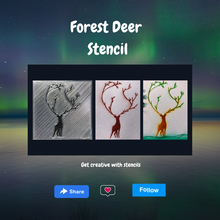 forest deer stencil 3d print model - Mito3D