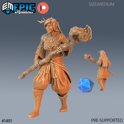 forest druid dnd miniature tabletop miniatures gaming monster 3d model rpg dndminis stl file game epic-miniatures dndminiatures 3dprint 3dminiature printedminis 3dprinting dungeon fantasy roleplaying dragon warrior undead pre-supported 3d print model - Mito3D