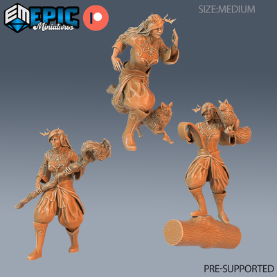 forest druid set dnd miniature tabletop miniatures gaming monster 3d model rpg dndminis stl file game epic-miniatures dndminiatures 3dprint 3dminiature printedminis 3dprinting dungeon fantasy roleplaying dragon warrior undead pre-supported 3d print model - Mito3D