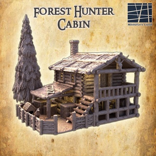 forest hunter cabin 28 mm tabletop terrain 3d print model - Mito3D