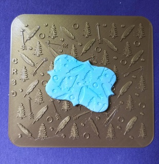 foresta struttura francobollo biscotto frese biscotti trame decorazione forno bambino doccia texturizzatore foca sollievo pini piume frecce 3d print model - Mito3D