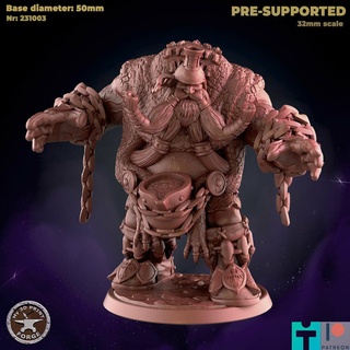 forge master giant Game fantasy warcraft dnd miniature stl presupported model resin wow ulduar raid dungeon boss ignis furnace dwarf 3d print model - Mito3D