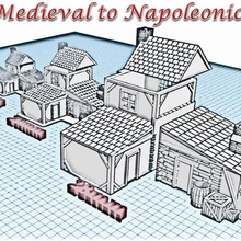 forge Ortaçağ Napolyon wargame warhammer şehir ev bina sahne diorama 3d print model - Mito3D