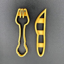 fork knife cookie cutter set home tea spoon 3d print model - Mito3D