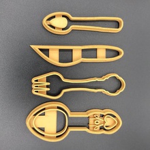fork knife spoon tea cookie cutter set home 3d print model - Mito3D
