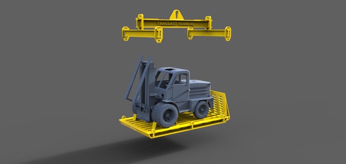 forklift truck transport rack cargo crane ship model 1 50 russia ussr boat rc ofshore vessel dock container 3d print model - Mito3D