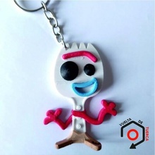 forky keychain key ring cartoon drawing chain 3d print model - Mito3D