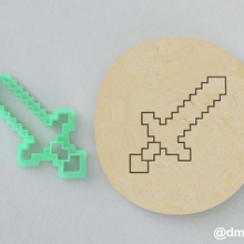 formas de las galletas pan jengibre espada minecraft casa la cocción cortador cookie axe pala piqueta juego steve torta 3d print model - Mito3D
