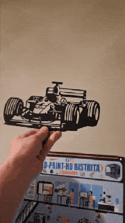 Fórmula 1 parede arte linha f1 carro pintura auto decoração cenário mercedes Red Bull corrida 3d print model - Mito3D