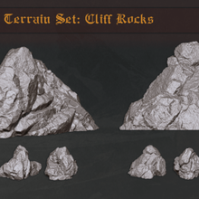 forrest terrain pack cliff rocks game rock tabletop dnd cave forest set environment stone board piece 3d print model - Mito3D