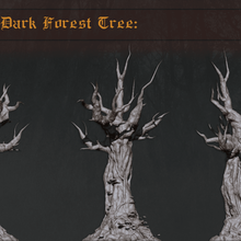 forrest terrain pack dark forest tree game miniature dnd environment tabletop board asset creepy vampire nature set rocks forests tiles 3d print model - Mito3D