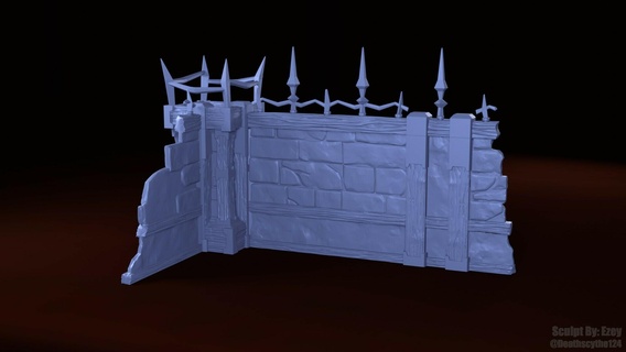 forsaken kingdom - outpost walls 28mm fantasy tabletop wargaming rpg undead wow warcraft warcry aos terrain miniature 3d print model - Mito3D