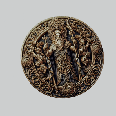 presidente nórdico mitología dios medallón arte thor odin colgante pendiente 3d print model - Mito3D