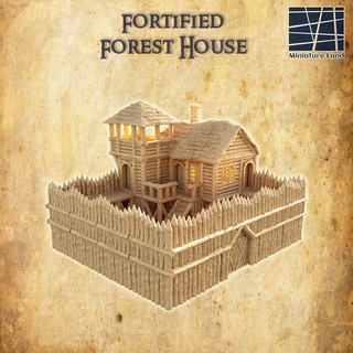 fortified forest house 28 mm tabletop terrain rpg dnd town medieval supportfree old wood structure playable interior modular 28mm 25mm 15mm wargame 3d print model - Mito3D