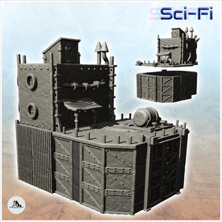 fortified steel barracks tank roof access door 5 - future sci-fi sf zombie plague post apocalyptique terrain tabletop scifi futuristic science fiction postapo miniatures wargame game accessories building apocalypse wars battletech dnd imperial guard space marines warforged 28mm 3d print model - Mito3D