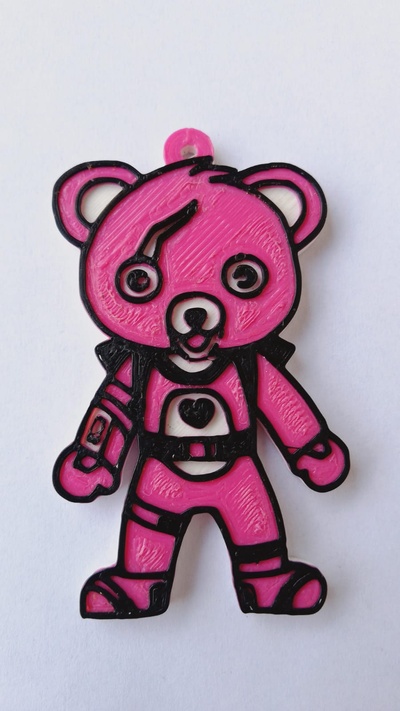 fortnite orso portachiavi arte rosa giocatore giochi print3d giocare giochi 3d print model - Mito3D