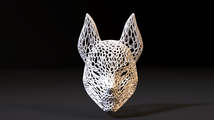 fortnite drift mask fox halloween holiday party decoration decorative voronoi art home figure wireframe decor lamp wire 3d print model - Mito3D
