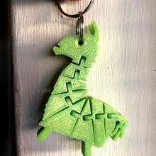 fortnite inspired llama flex keychain jewelry articulated keychains 3d print model - Mito3D