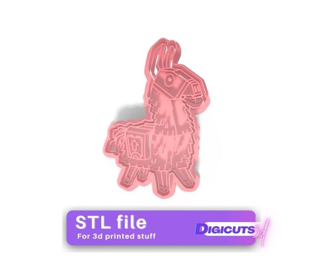 fortnite llama cookie cutter stl file kitchen tool gaming games 3d print 3D print model - Mito3D