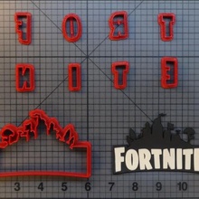 fortnite logo cookie cutter home cutting alley cake fondant decoration 3d print model - Mito3D